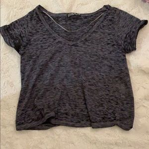 black greyish tshirt crop top